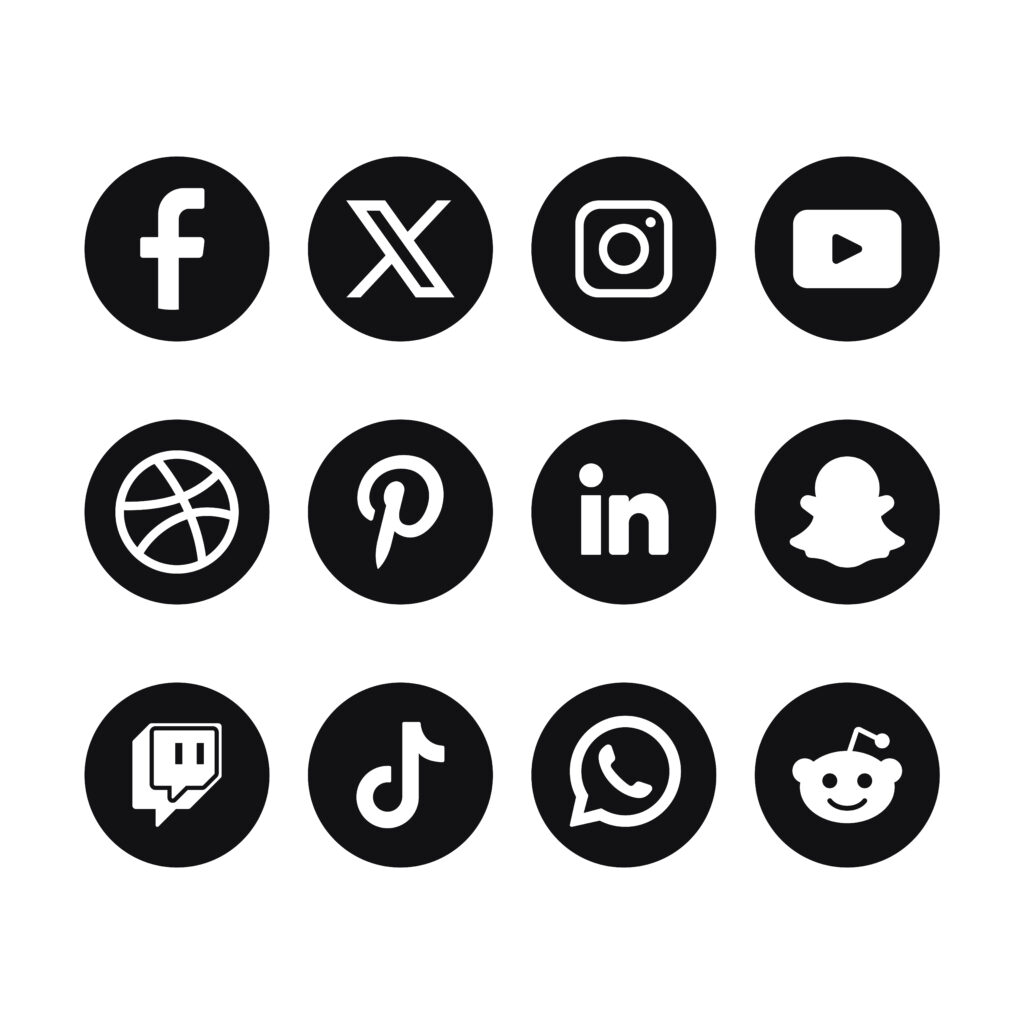Set-Of-Black-Circle-Social-Media-Logos-With-New-X-logo-1024x1024 Vício em Dopamina e Redes Sociais: Como o Cérebro se Torna Refém dos Likes e Como Reverter Isso
